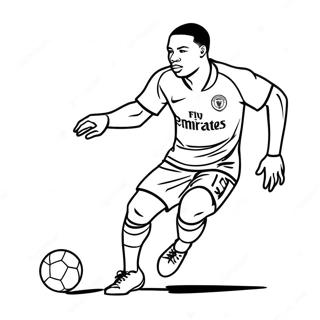Mbappe Dribler Forbi Forsvarer Malebog | Mbappe malebog