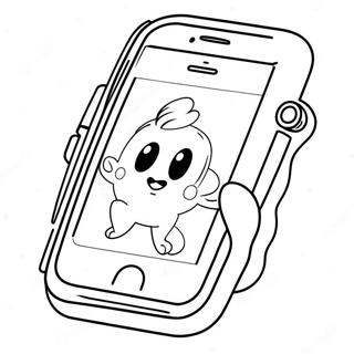 Sød tegneserie iPhone farvelægningsside | iPhone malebog