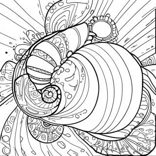 Spiral muslingeskal farvelægningsside | Musling malebog