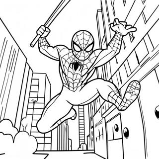 Spider-Man Svinger Gennem Byen Malebog | Marvel malebog
