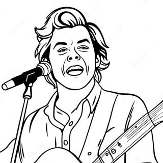 Harry Styles Syngende Maleblad | One Direction malebog