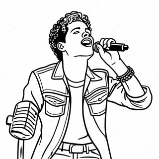 Bruno Mars Syngende på Scene Malebog | Bruno Mars malebog