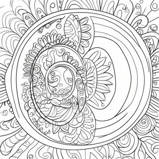 Simpel oval farvelægningsside | Oval malebog