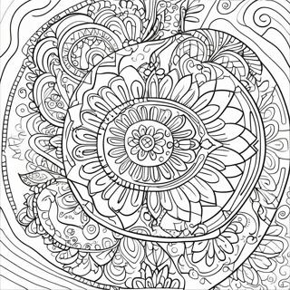 Dekorativ oval mandala farvelægningsside | Oval malebog