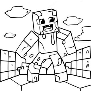 Minecraft Zombie Farvelægningsside | Minecraft Zombie malebog