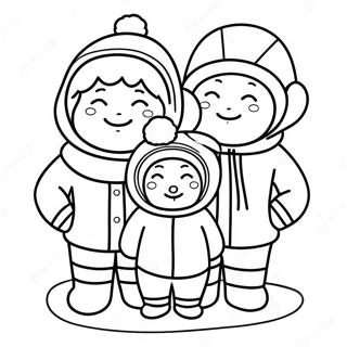 Sød Eskimo Familie Malebog | Eskimoer malebog