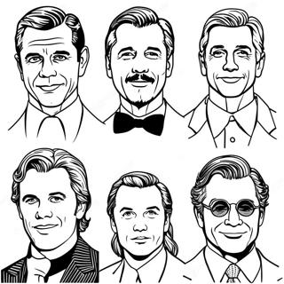 Berømte Hollywood Skuespillere Farvelægningsside | Hollywood malebog