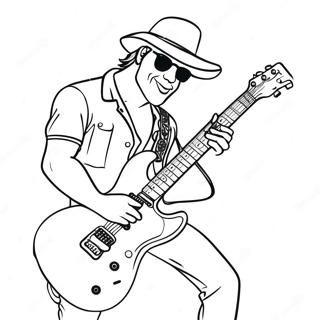 Cool Rockstar med Elektrisk Guitar Malebog | Rockstjerne malebog
