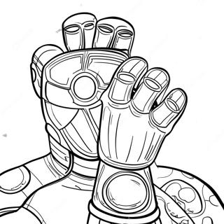 Thanos med Infinity Gauntlet farvelægningsside | Avengers Infinity War malebog