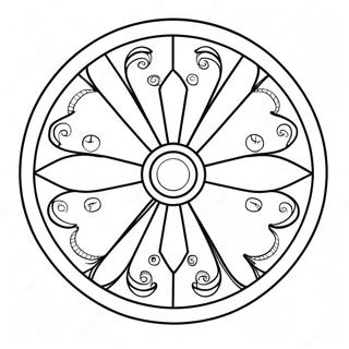Farverig spinderhjul farvelægningsside | Spinning malebog