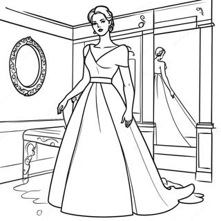 Elegant Kvinde i Kjole Malebog | Kvinder malebog