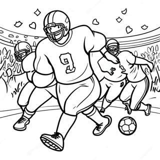 Spændende Fodboldspil Scene Malebog | Fodboldbane malebog
