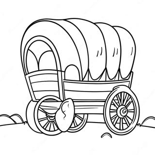 Dækket vogn på Oregon Trail farvelægningsside | Oregon Sti malebog
