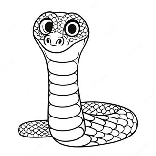 Sød Python Slange Farvelægningsside | Python malebog