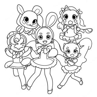 Magisk Precure Team Farvelægningsside | Precure malebog