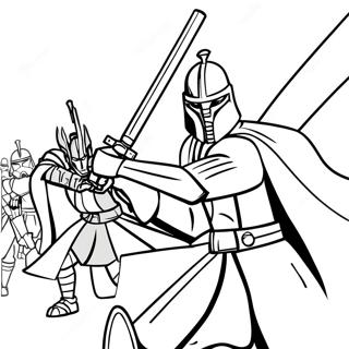 Clone Wars Jedi Kamp Farvelægningsside | Klonekrige malebog