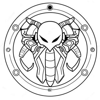 Metroid Logo Farvelægningsside | Metroid malebog