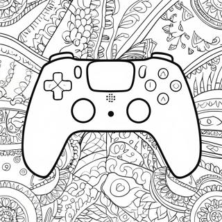 Farverig PS5 Controller med Mønstre Malebog | PS5 Controller malebog