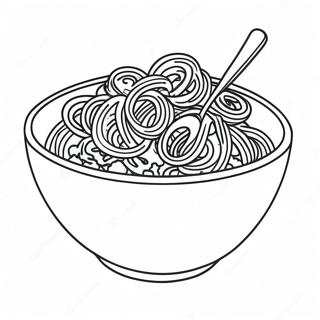 Farverig Spaghetti Skål Farvelægningsside | Spaghetti malebog