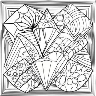 3D geometriske former optisk illusion farvelægningsside | Optisk Illusion malebog