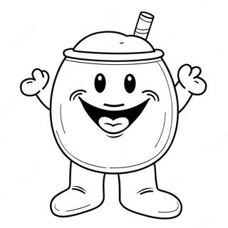 Glad Kool Aid mand med et stort smil farvelægningsside | Kool Aid Mand malebog