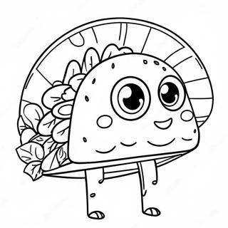 Sjov taco med øjne farvelægningsside | Taco malebog