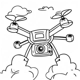 Flyvende Drone i Himlen Malebog | Drone malebog
