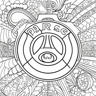 Farvelægningsside med PSG-logo | PSG malebog
