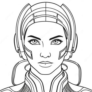 Futuristisk Cyberpunk Karakter Malebog | Cyberpunk malebog