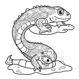 Salamander farvelægningsside | Salamander malebog