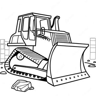 Bulldozer Byggeplads Farvelægningsside | Bulldozer malebog