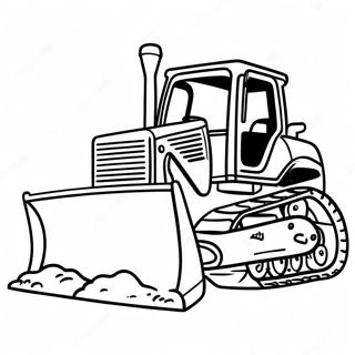 Bulldozer Graver Dybt Farvelægningsside | Bulldozer malebog