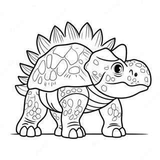Ankylosaurus Farvelægningsside | Ankylosaurus malebog