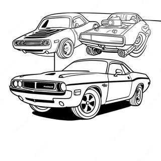 Klassisk Dodge Challenger Farvelægningsside | Dodge Challenger malebog