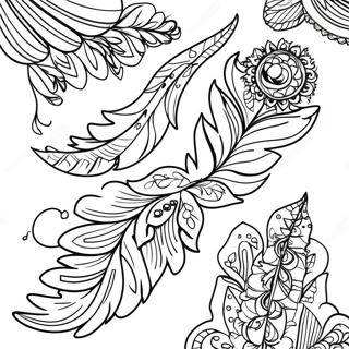 Charmerende Boho Fjer Malebog | Simpel Boho malebog