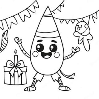 Glad Piñata til en Fødselsdagsfest Malebog | Piñata malebog