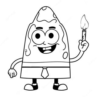 Chill SpongeBob med en joint farvelægningsside | SpongeBob Stoner malebog