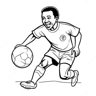 Pele Dribler Bolden Farvelægningsside | Pele malebog
