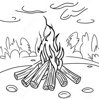 Farverig Lag BaOmer bål farvelægningsside | Lag BaOmer malebog