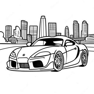 Supra Racer Scene Tegning | Supra malebog