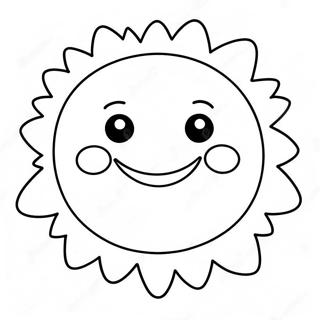 Glad smilende sol farvelægningsside | Glad malebog