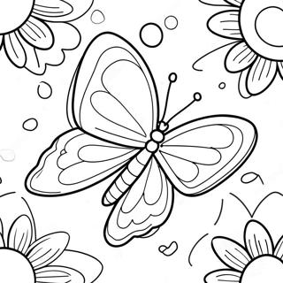 Farverig Sommerfugl Pollinator Farvelægningsside | Bestøvere malebog
