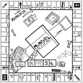 Monopoly Spilbræt Farvelægningsside | Monopol malebog