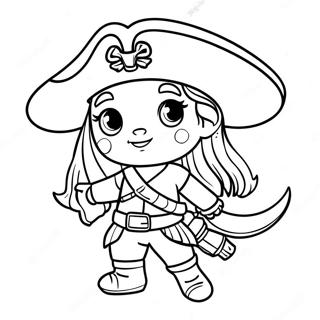 Uma i et piratkostume farvelægningsside | Uma Efterkommere malebog