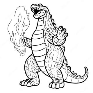 Fierce Godzilla Ånder Ild Malebog | Godzilla Atomåndedrag malebog