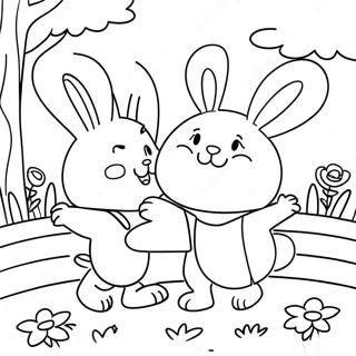 Max og Ruby Leger i Haven Farvelægningsside | Max og Ruby malebog