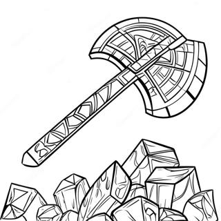 Diamant Minecraft Økse Malebog | Minecraft Økse malebog