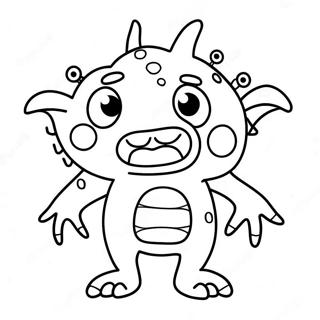 Sjov Syg Monster Farvelægningsside | Syg malebog