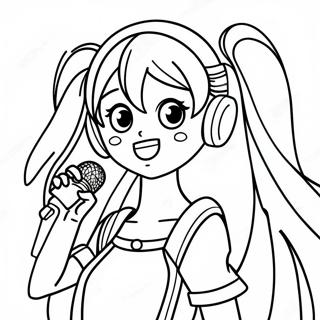 Hatsune Miku Syngende Farvelægningsside | Vocaloid malebog