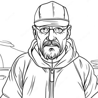 Walter White i Beskyttelsesdragt Farvelægningsside | Breaking Bad malebog